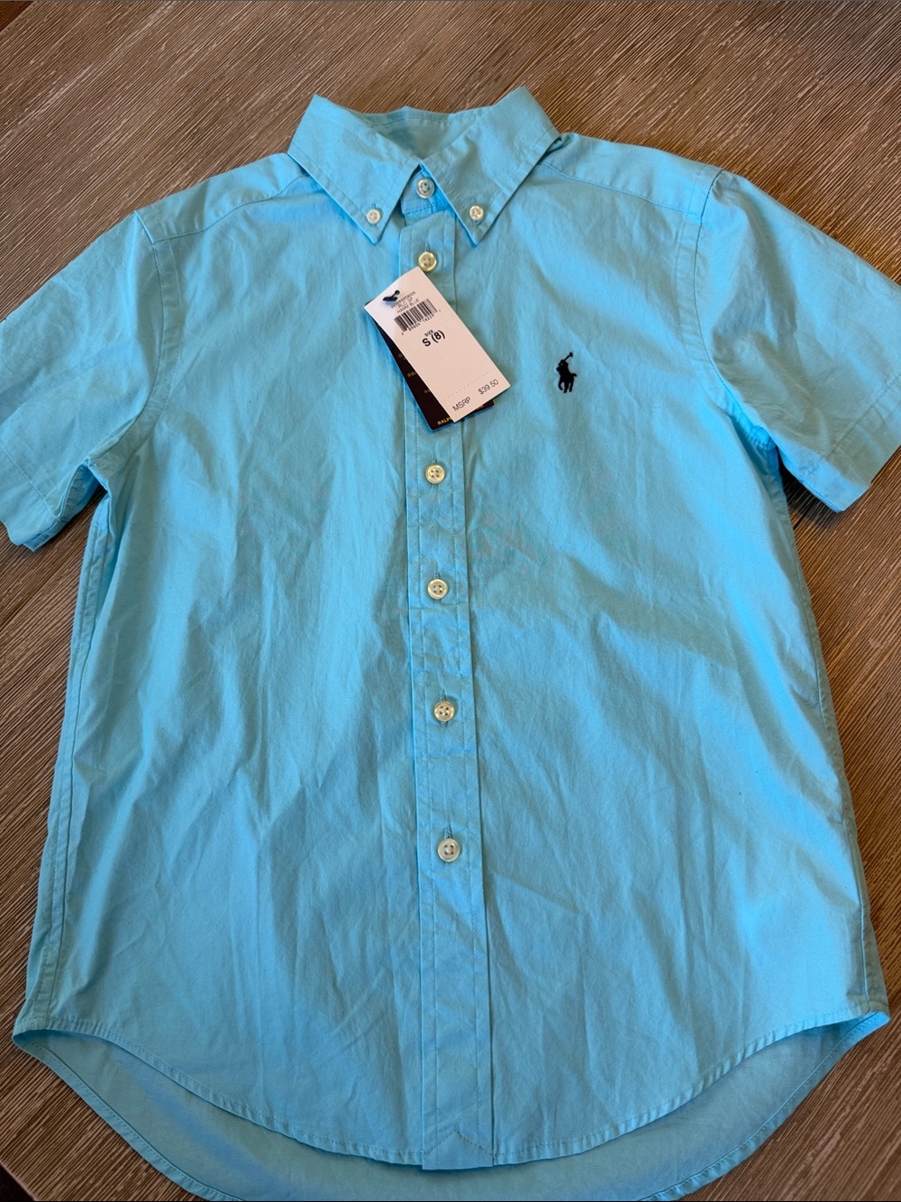 Ralph Lauren Light Blue Short-Sleeve Button-Down Shirt